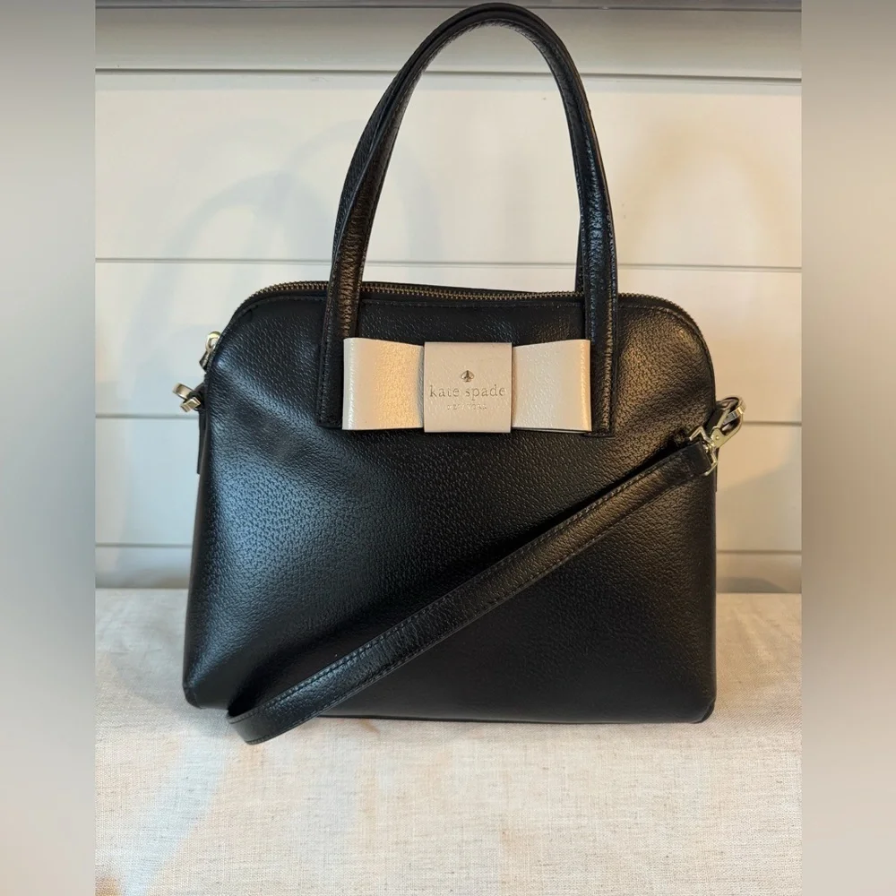 Kate Spade Mattew Street Black Handbag W/ Cross Body Detachable Strap